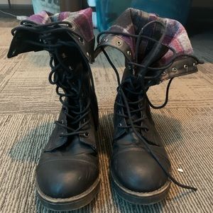 Black Leather Madden Girl Boots
